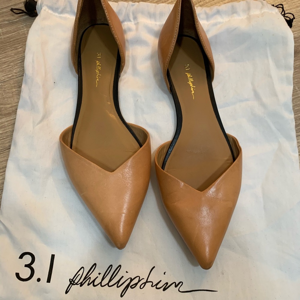 3.1 Philip Lim caramel diamond dorsay flats